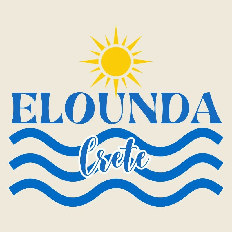 Elounda Crète Conception du soleil et des vagues