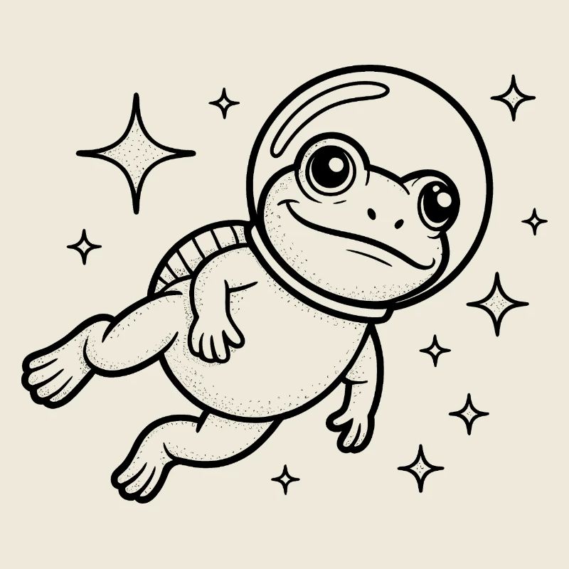Frog in Space - Cool Astonomy Logo