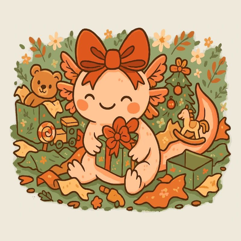 Axolotl Weihnachten mit Geschenken