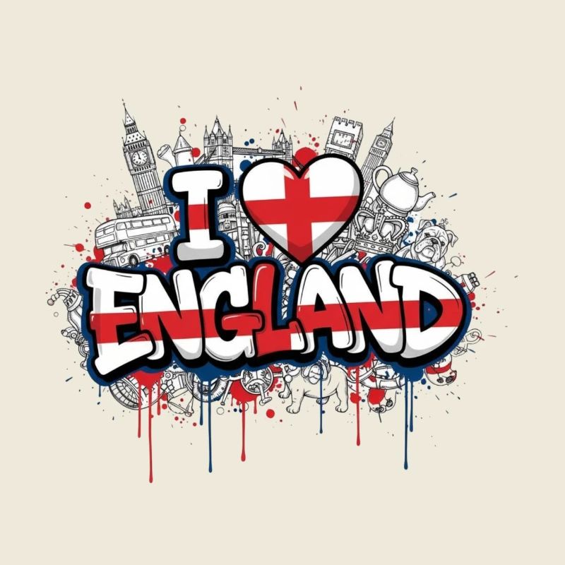 Drapeau de l’Angleterre Love Graffiti Design