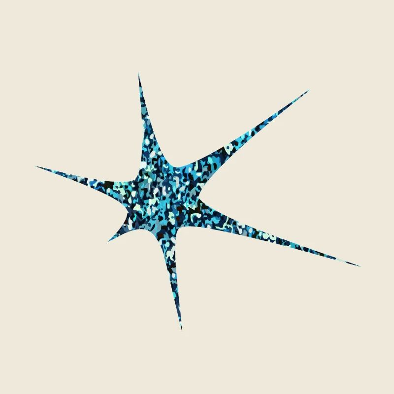 Blauer Glitzer Starburst Sparkle