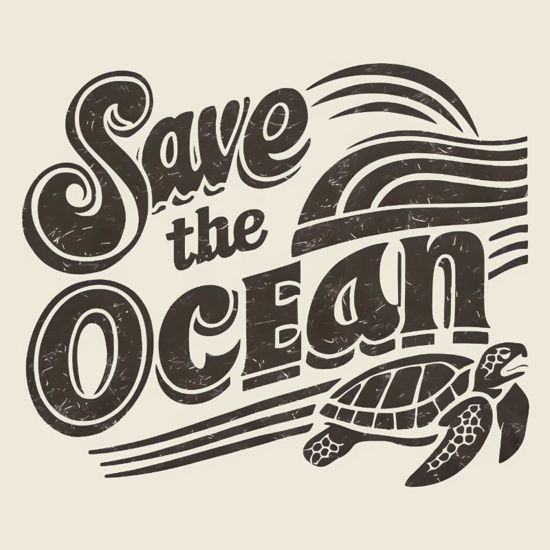 Cute Turtle Sea and Nature Awareness
