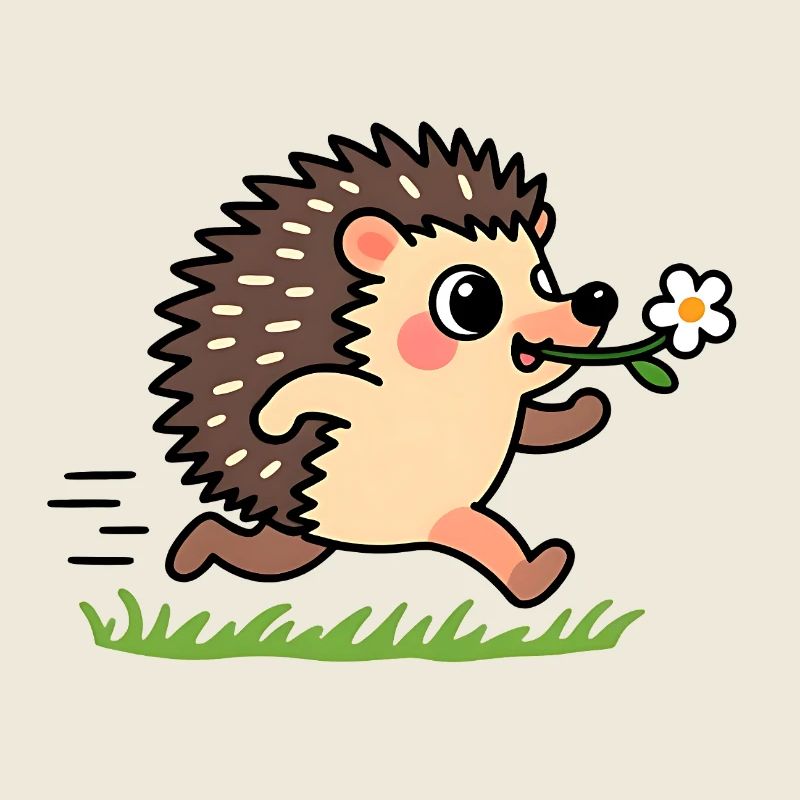 Hérisson avec une fleur