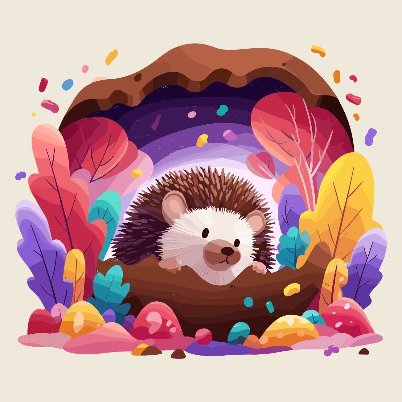 Igel im Farbenwald