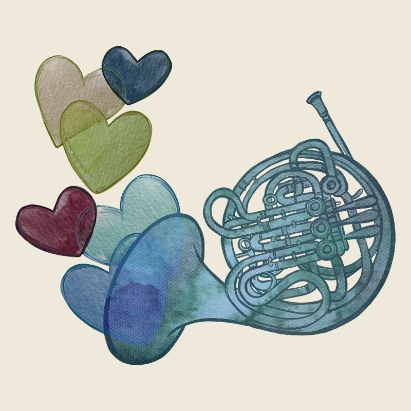 Heartnote Horn with Colourful Hearts