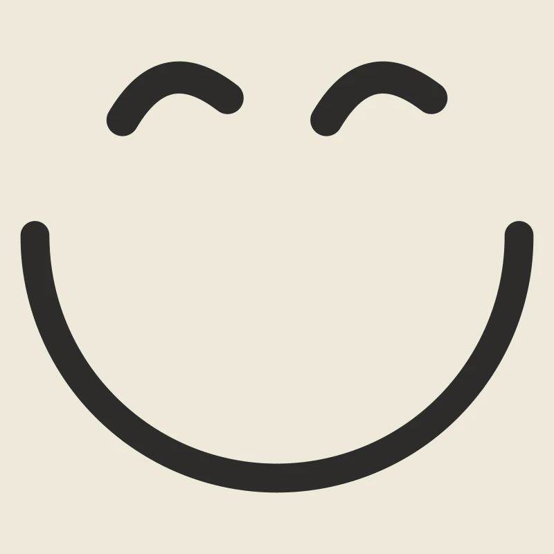 Smiley. Minimal. Positiv.
