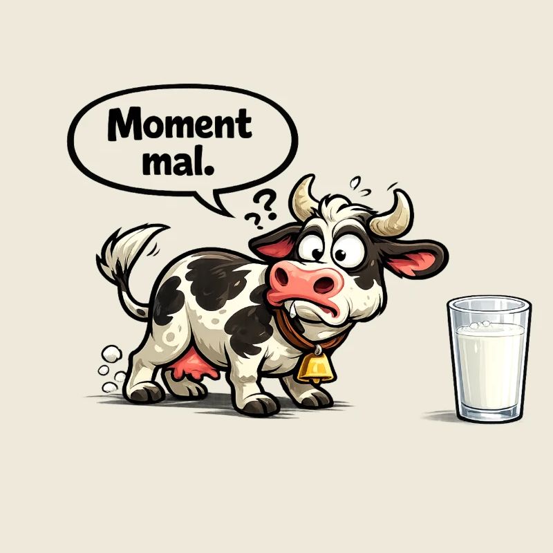 Moment Kuh lustiger Spruch Geschenk