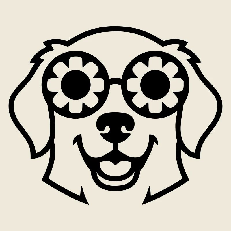 Contour des fleurs pour lunettes pour chien