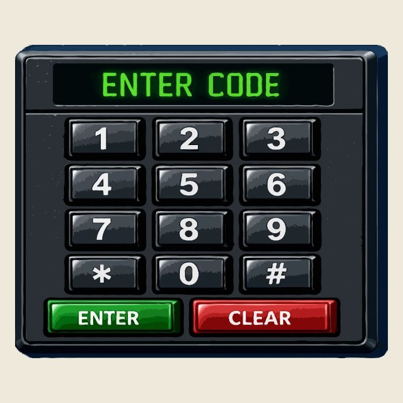 Entrée du code Clavier néon