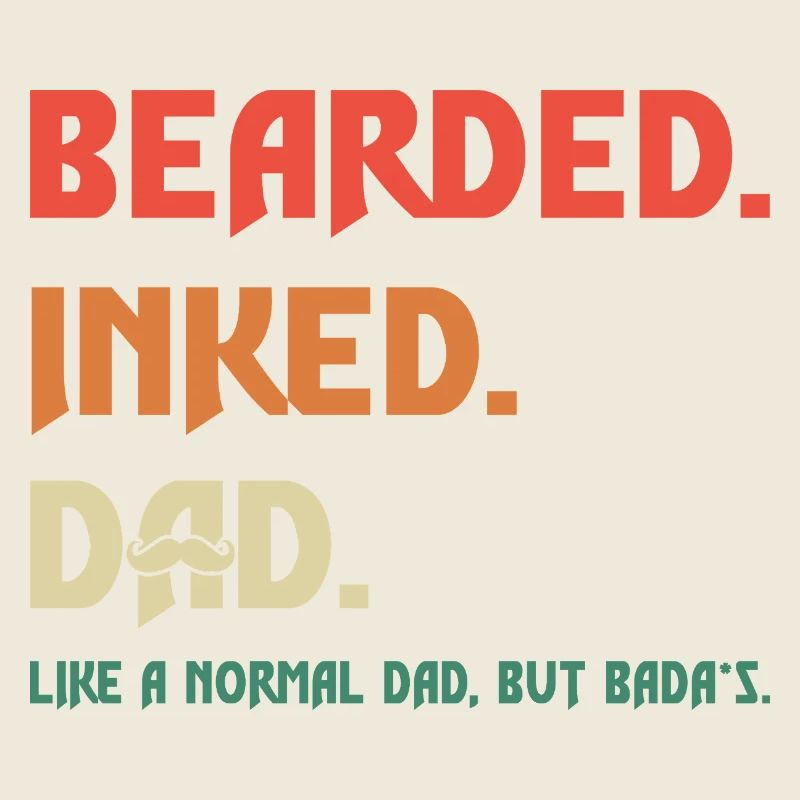 Bearded Inked Dad – Cool Dad With Beard T-Shirt