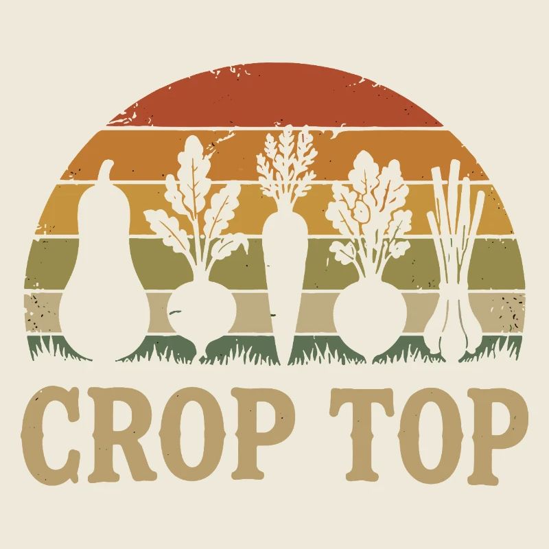 Sunset Garden Silhouette Crop Top