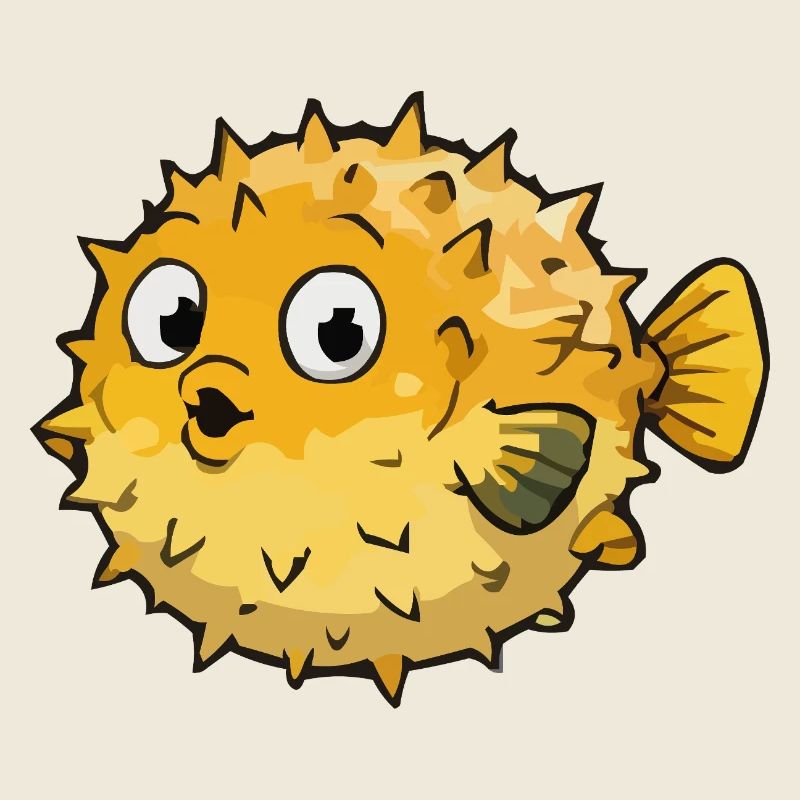 Dessin animé sphérique du poisson-globe
