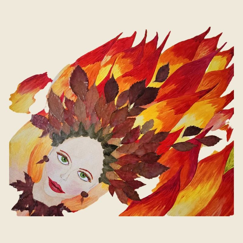 Face de la couronne de feuilles de feu d’automne