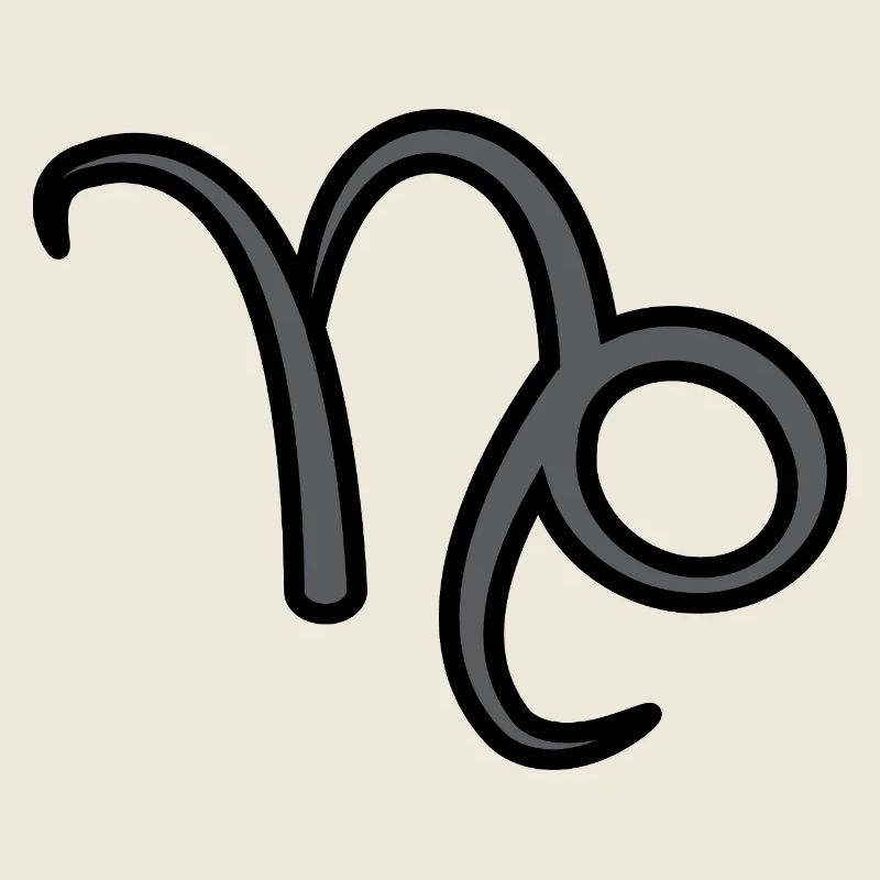 Steinbock Sternzeichen Symbol Schwarz & Grau