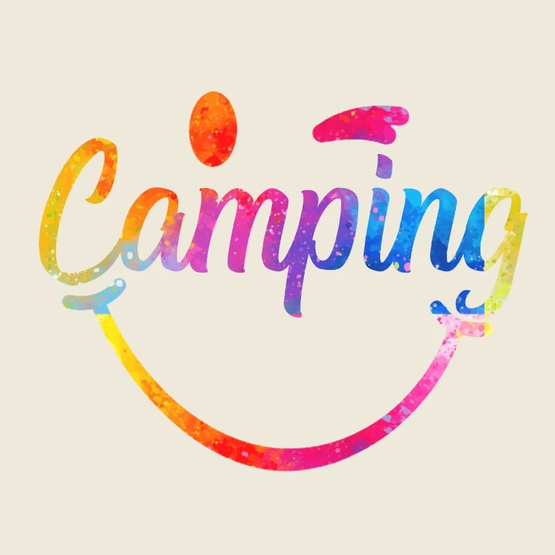 Logo de jeu de couleur de camping