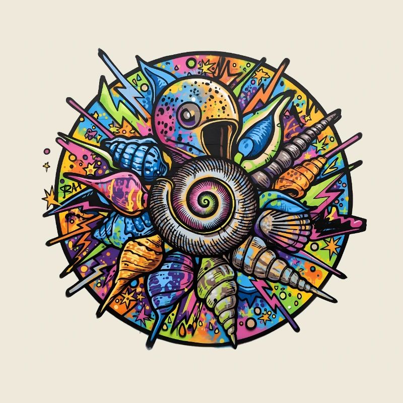 Psychedelic Shell Spiral Mandala