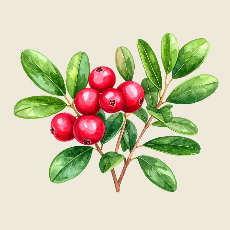 Preiselbeere – botanisches Aquarell