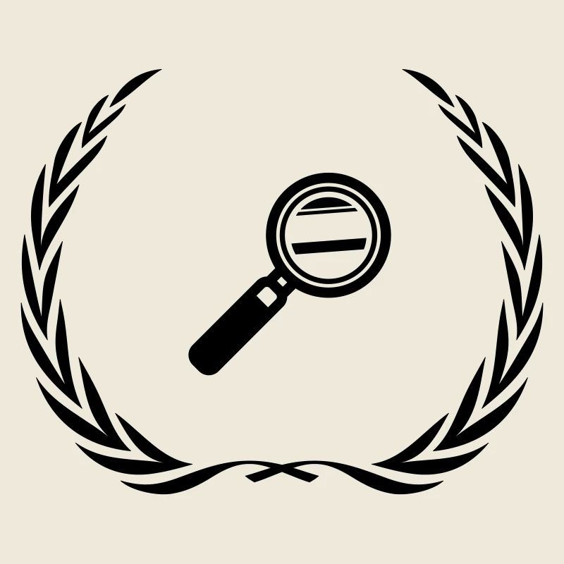 Magnifying Glass Symbol Wreath