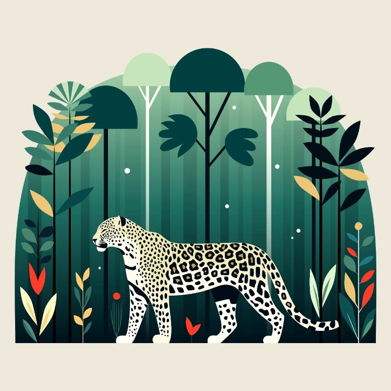 Léopard dans la jungle