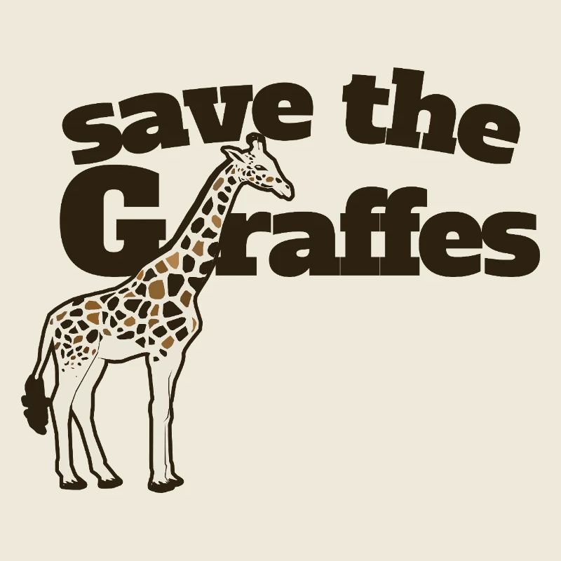 Save the Giraffes Giraffe Art Tee