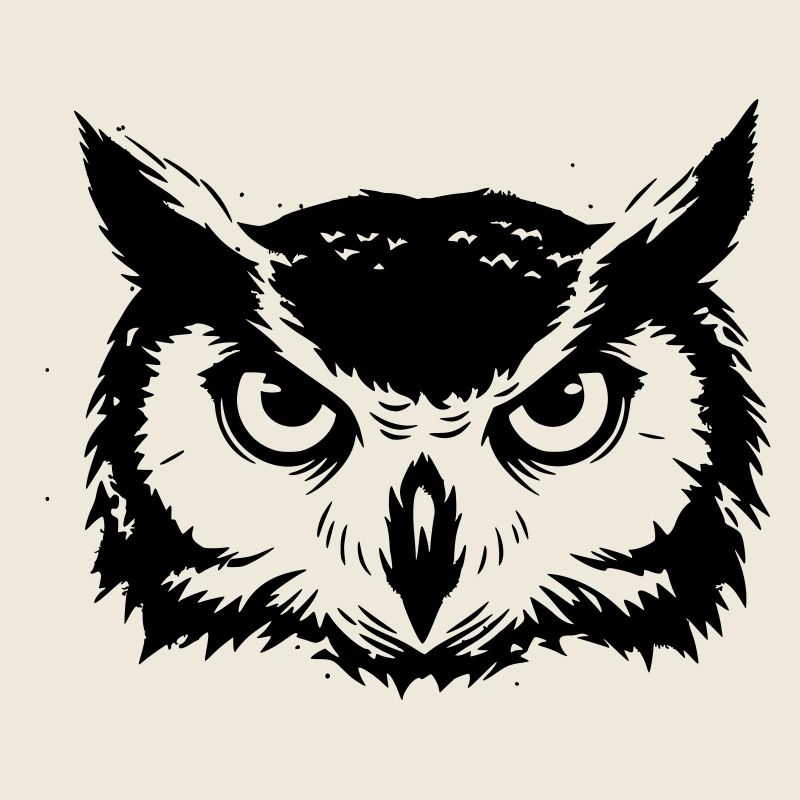Owl Head Eagle Owl Silhouette
