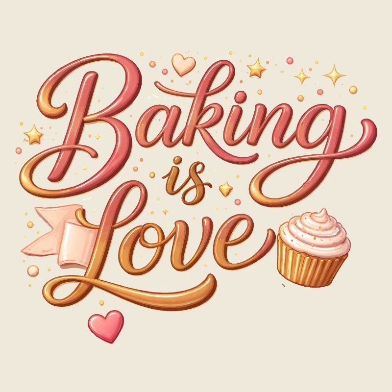 Baking is Love Backen Spruch Design