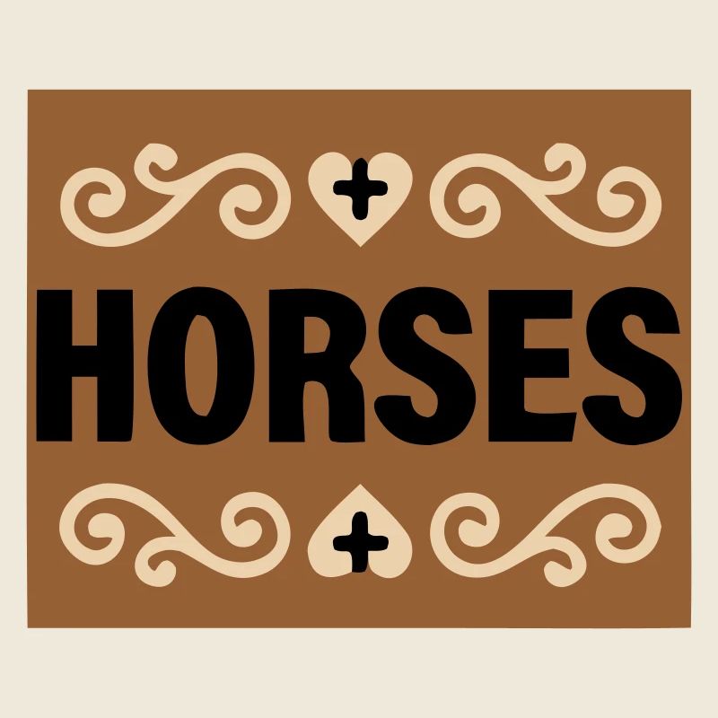 Horses Schriftzug Retro Reiten