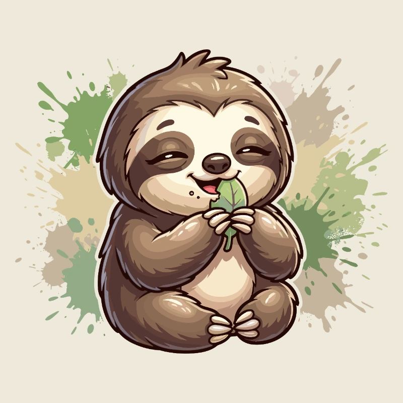 Sloth with leaf cuddles