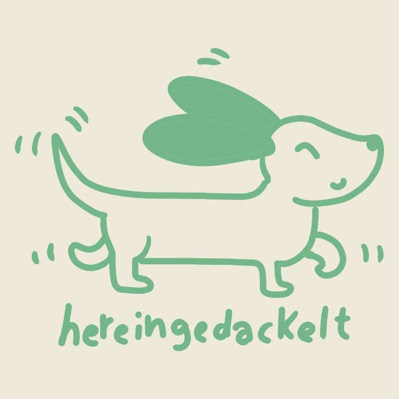  Dackel verspielt, handgezeichnet