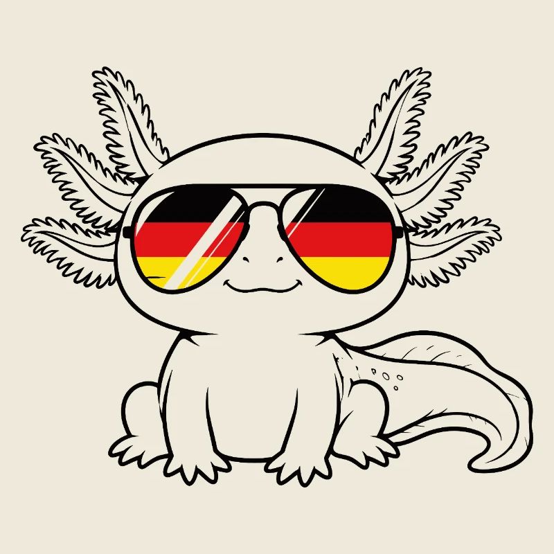 German flag Axolotl German Germany
