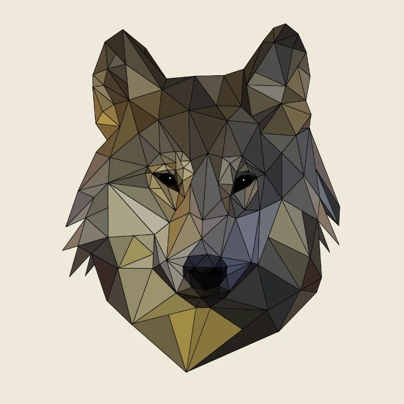 Polygon Wolf Triangular Mosaic Shapes Polyart