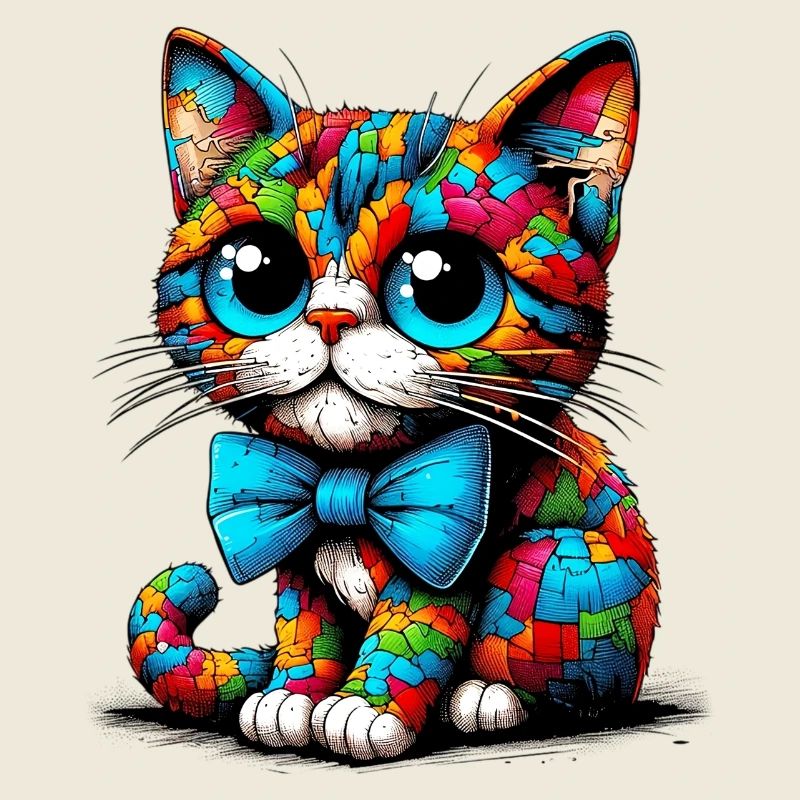 Chat avec noeud papillon