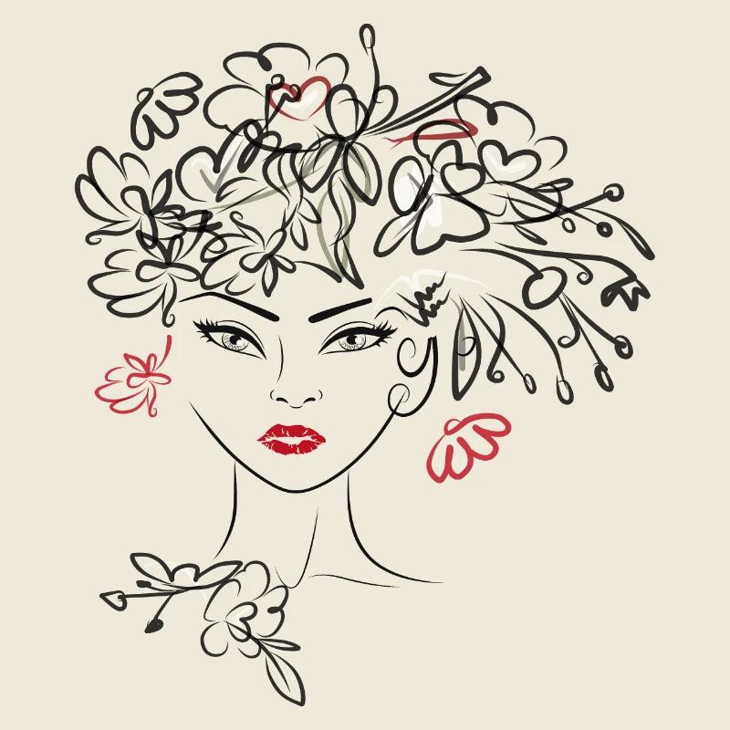 Woman's head with flowers