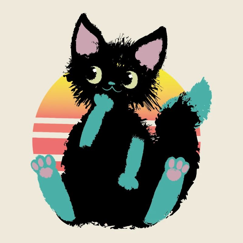 doodle cat blob, thinks