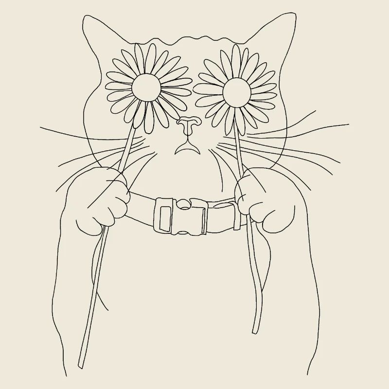 Katze mit Gänseblümchen