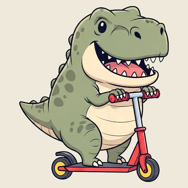 Mignon Dino T-Rex Dessin animé Scooter Scooter Joy