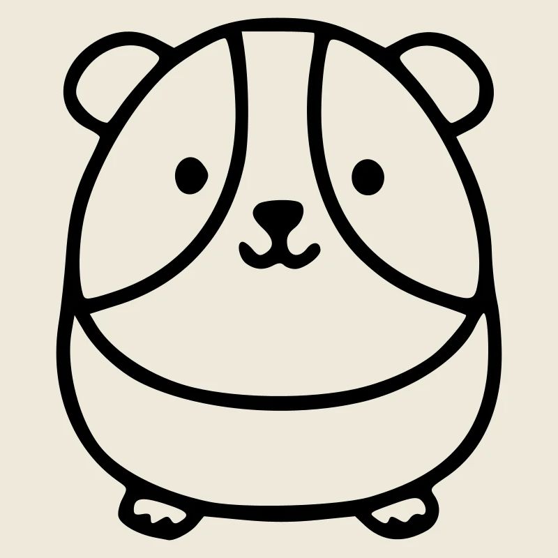 Mignon cochon d’Inde rond | Kawaii