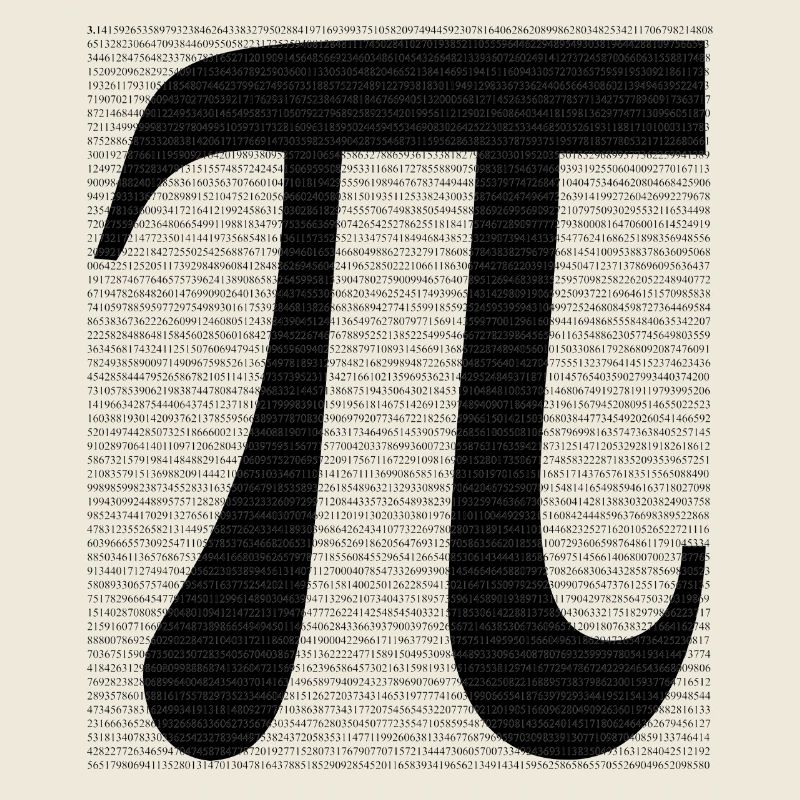 Pi symbol with numerical value mathematics