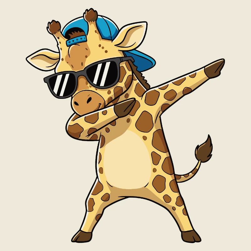 Art de dessin animé Girafe à Cool Dapping