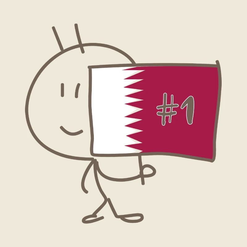 Drapeau_du_Qatar_floque_d-un_#1
