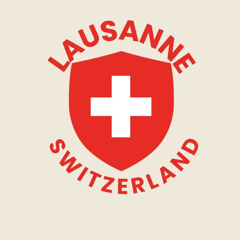 Lausanner Schild mit Schweizer Flagge