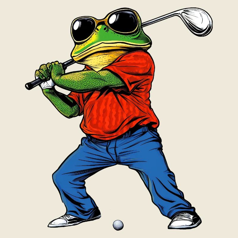 Golfing frog