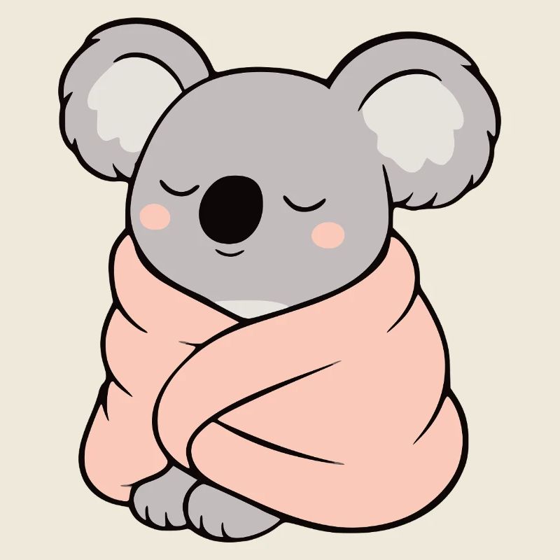 Koala mignon aux couleurs pastel
