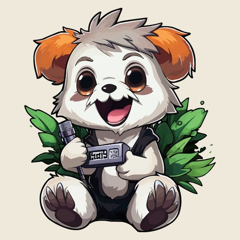 Panda Gamer mit Controller