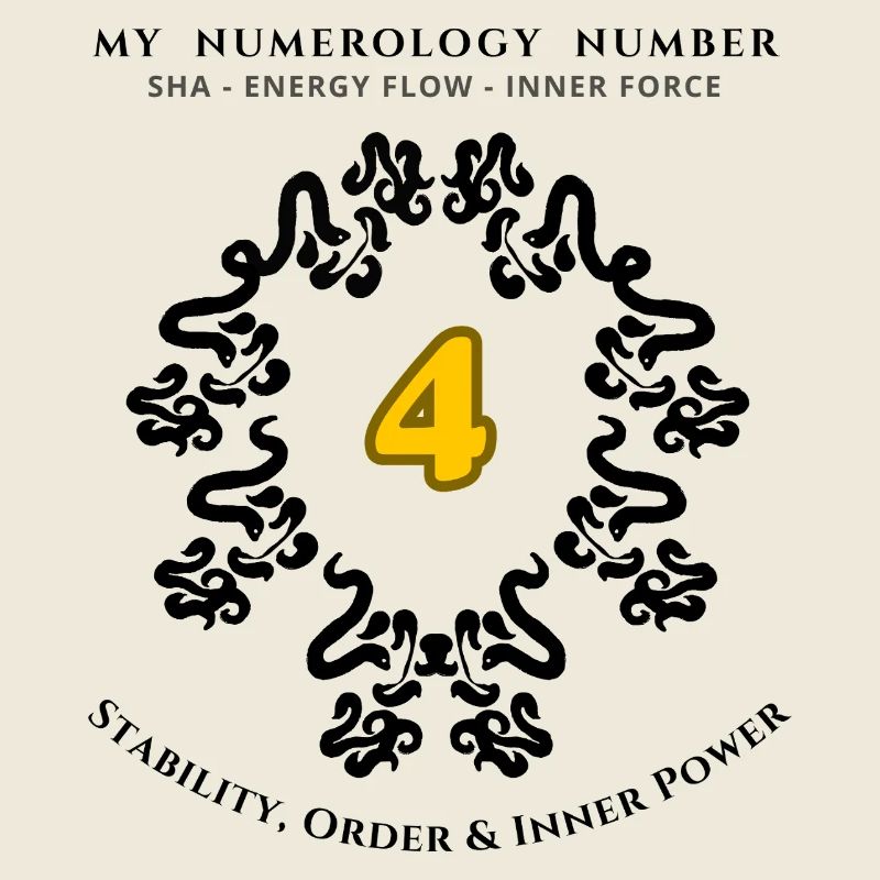 Numéro 4 Symbole de Stabilité, d’Ordre et de Force