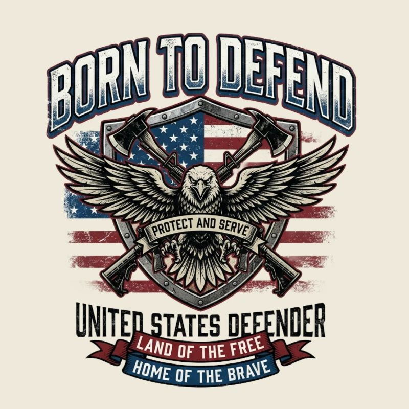 Born to Defend USA Eagle Emblem