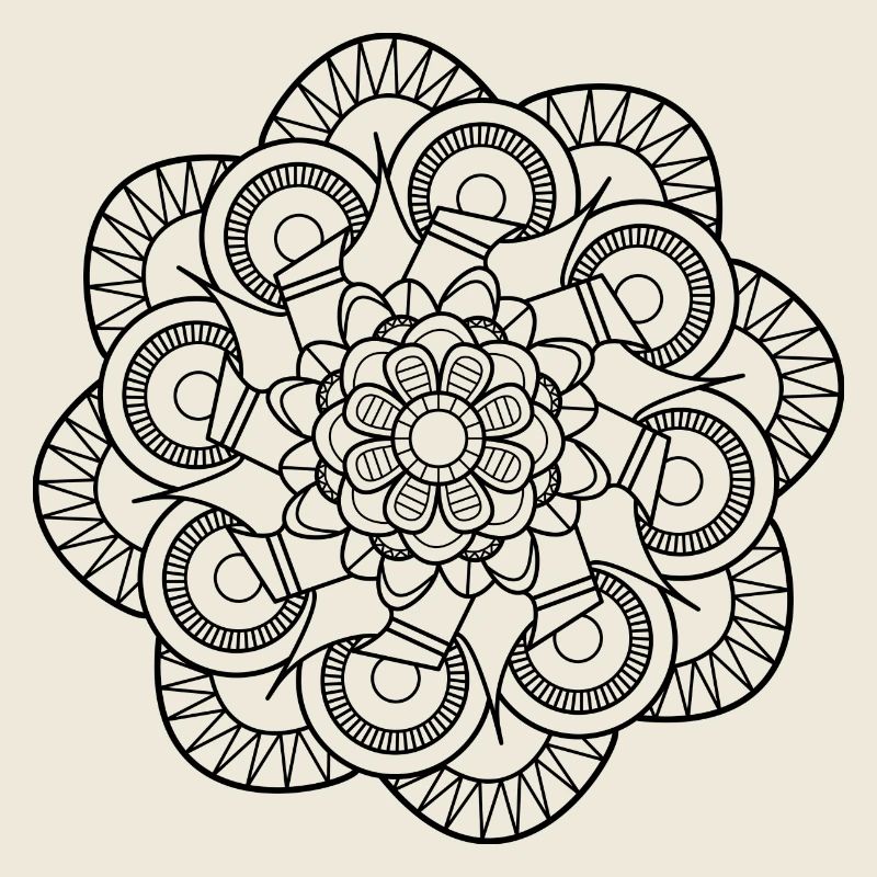 Vea-espèce Mandala Pattern: Fleur tentaculaire.