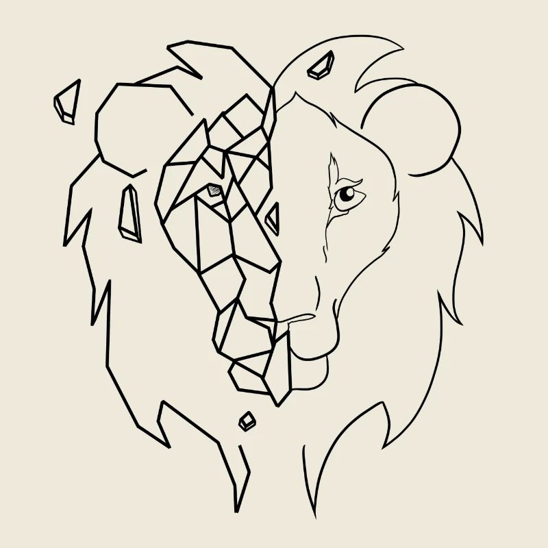 Stylized lion head