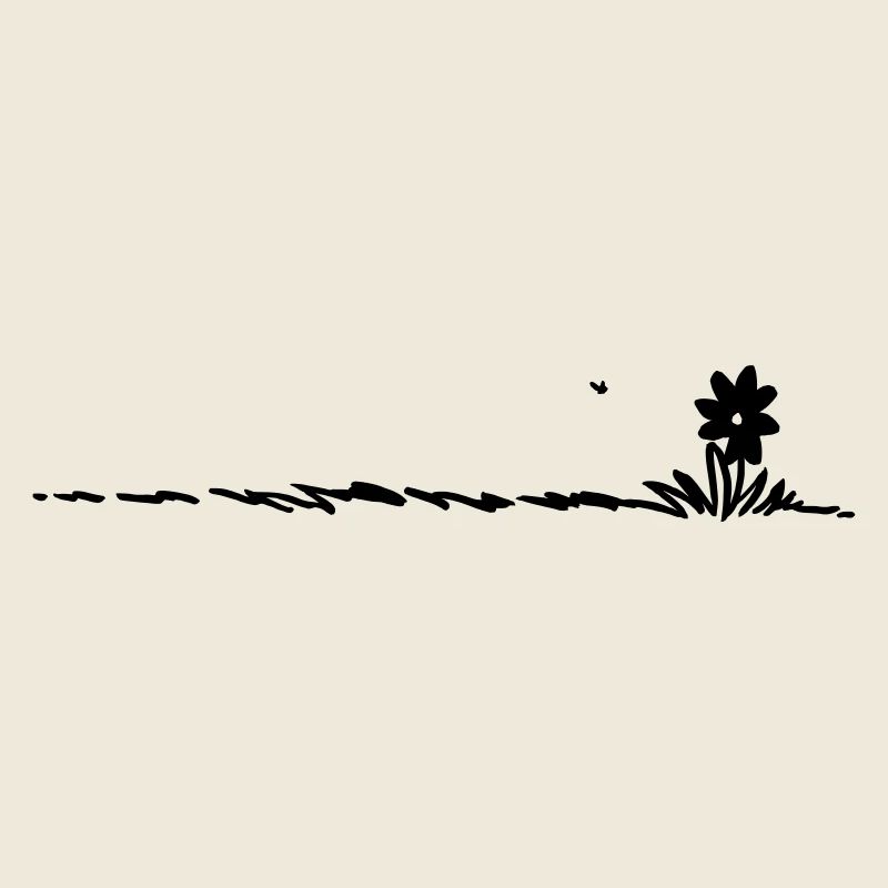 fleur de bande dessinée dans l'herbe avec des insectes