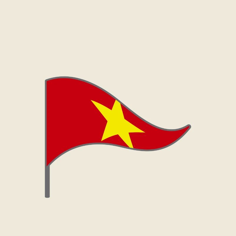 Vietnam. Asie. Drapeau de drapeau de drapeau